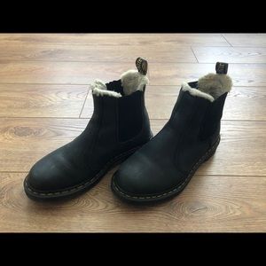 DR.Martens Black Faux-Fur 2976 Lenore Boots